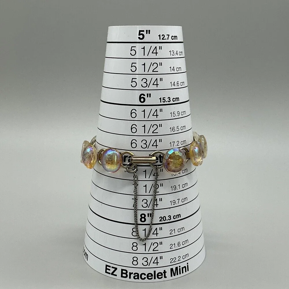 Mondu Womens Watch 18mm MOP Dial Silver Case Gold Bead Bracelet New Battery 7